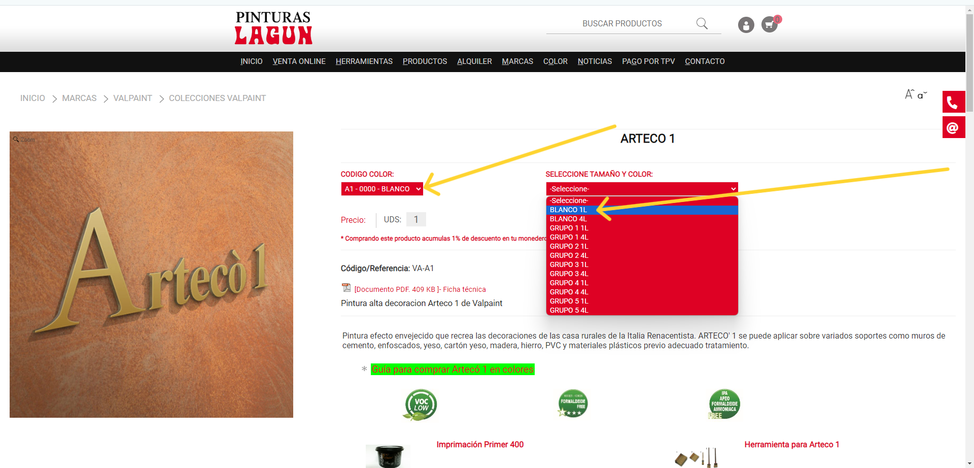 Comprar Aretc&oacute; 1 blanco